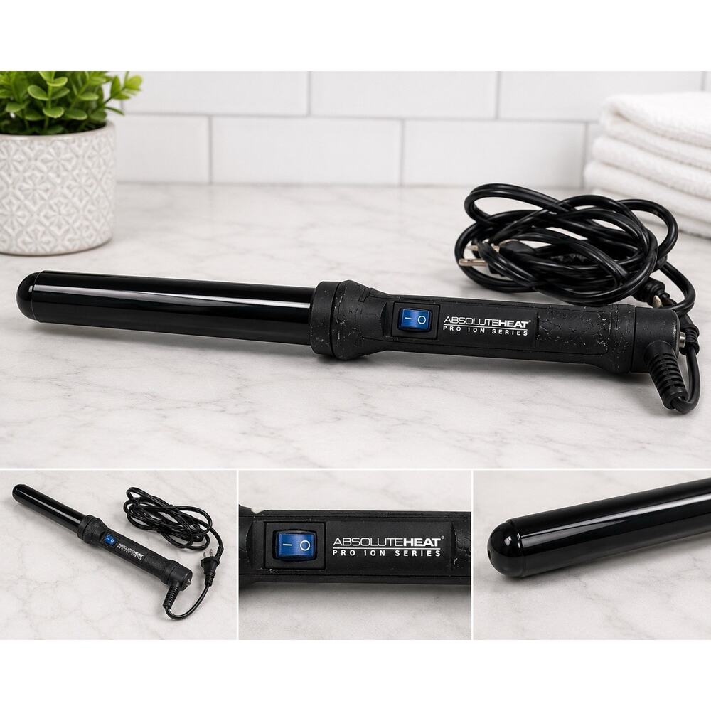 Absolute Heat Pro 10N Series Curling Iron Black Tested Working Salon Tool